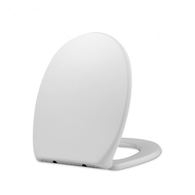 SU036 Soft Close Toilet Seat,Anti-Bacterial Heavy Duty Toilet Seat with Adjustable Hinge for Family Bathroom, White