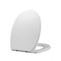 SU036 Soft Close Toilet Seat,Anti-Bacterial Heavy Duty Toilet Seat with Adjustable Hinge for Family Bathroom, White